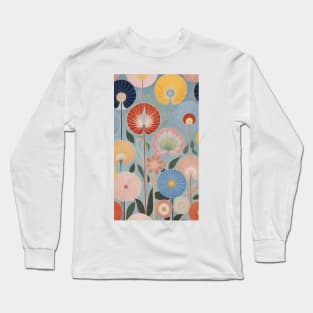 Hilma's Blossom Symphony: Abstract Floral Patterns Long Sleeve T-Shirt